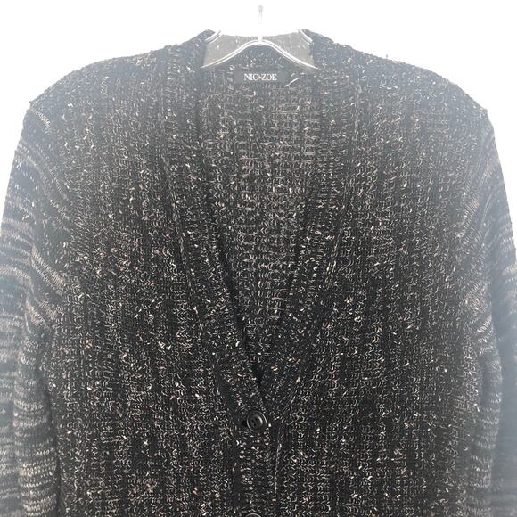 Nic + Zoe Marled Button Down Knit Cardigan Size Small - Picture 2 of 10